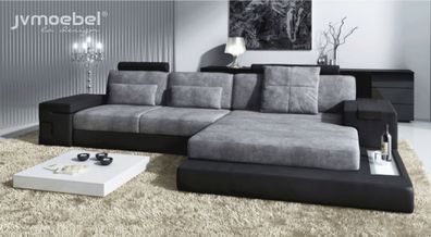 Ecksofa Wohnzimmer L-Form Polster Sofa Leder Design NEU Modern Style