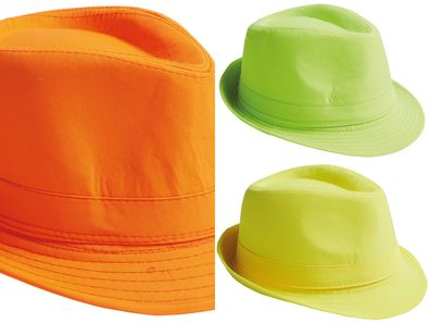 Hut Fedora neon gelb grün oder orange Getränke Party Summer Karneval Fasching