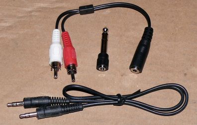 4x Audio Adapter Set Kabel Buchse Klinke 3,5mm auf 2x Cinch Stecker AUX Stereo