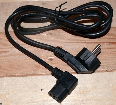 Kaltgeräten Strom Netz kabel 2m 90° Winkel Multikocher Audio PC Monitor Schwarz