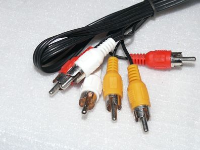 4x Video Audio Chinch Kabel auf Chinch Stecker TV AV In Out Buchse Verbindung 1m