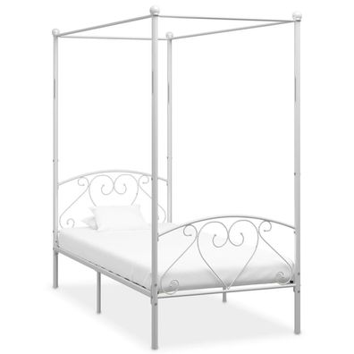 Himmelbett-Gestell Weiß Metall 120 x 200 cm