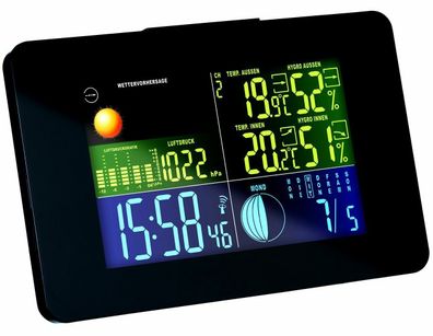 GT-WS-11S Digitale Funk Wetterstation Farbdisplay Wettervorhersage Funkuhr Mond