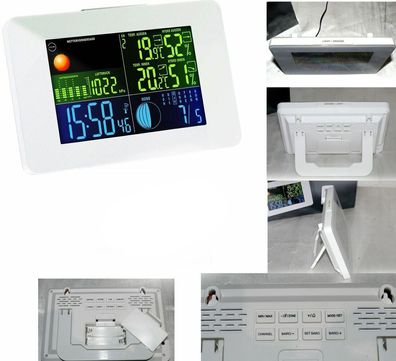 GT-WS-11W Digitale Funk Wetterstation Farbdisplay Wettervorhersage Funkuhr Mond