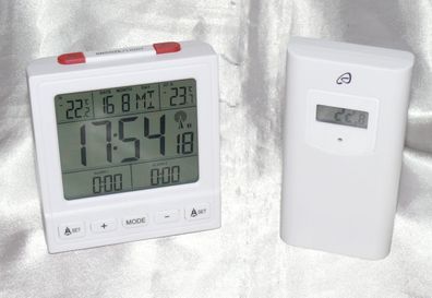 HG05686A-DCF-RX Funk Temperatur Wecker Station LCD Display Uhr Außensensor Alarm