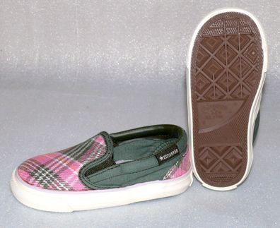 Converse Skid Grip EV Canvas Kinder Schuhe Slip On Sneaker Gr 19 UK3 Plaid Pink