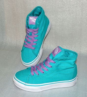 Vans SK8 HI Decon POP K'S Canvas Kinder Schuhe Sneaker 31 UK13 Mint Weis Violett