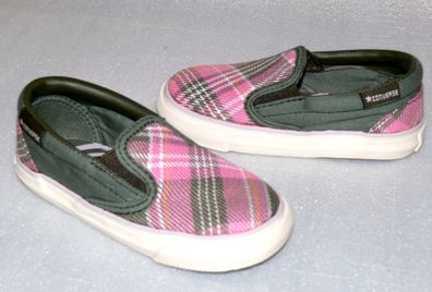 Converse Skid Grip EV Canvas Kinder Schuhe Slip On Sneaker Gr 21 UK5 Plaid Pink