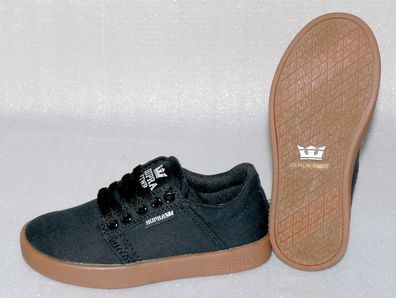 Supra S12006K Westway Canvas Junior Schuhe Freizeit Sneaker 34,5 UK3 Schwarz Gum