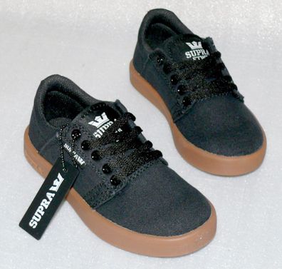 Supra S12006K Westway Canvas Junior Schuhe Freizeit Sneaker 33,5 UK1 Schwarz Gum