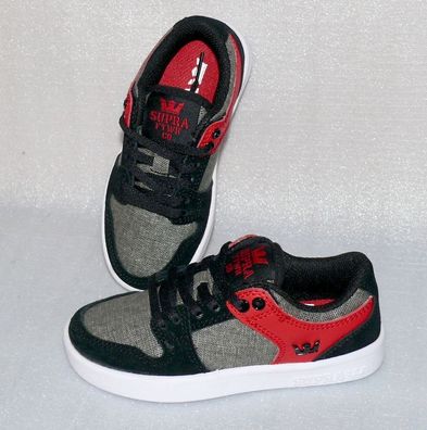 Supra Vaiders LC S86010K Kinder Schuhe Freizeit Sneaker 31 UK12 Schwarz Grau Rot