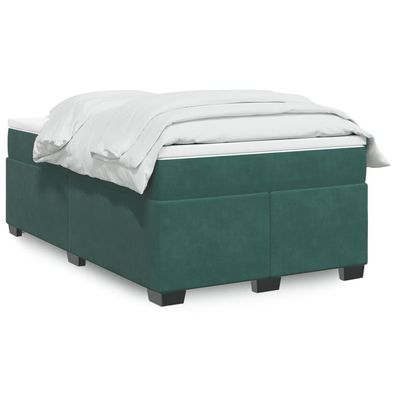 Boxspringbett mit Matratze Dunkelgrün 120x200 cm Samt