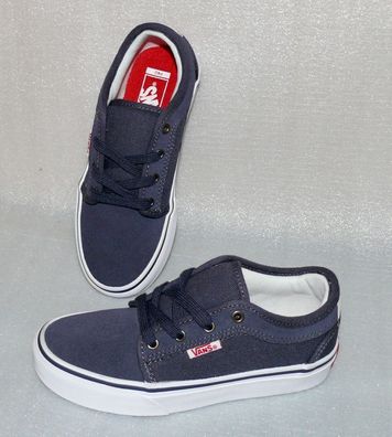 Vans Chukka Low Y'S Rauleder Kinder Schuhe Sneaker Gr 31 UK13 Dk. Blau Weiß Rot