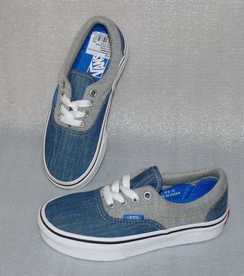 Vans ERA K'S Canvas Kinder Schuhe Freizeit Sneaker 31 UK13 Jeans Blue Gray White