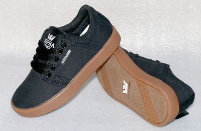 Supra S12006K Westway Canvas Junior Schuhe Sport Sneaker Gr 37,5 UK4 Schwarz Gum