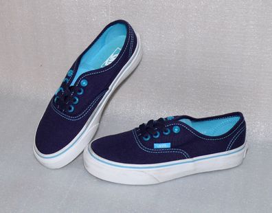 Vans Authentic Clear Eyelets K'S Canvas Kinder Schuhe Sneaker 31 UK13 Navy Weiß