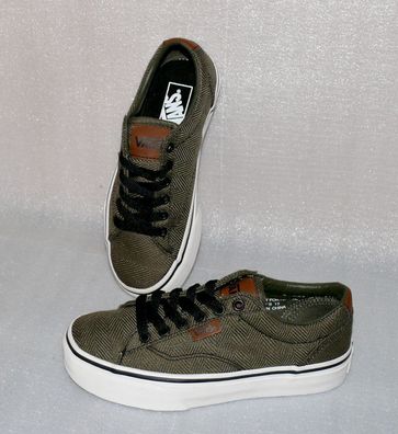 Vans Dawson Y'S Canvas Kinder Schuhe Freizeit Sneaker Gr 31 UK13 Dk. Grün Weis