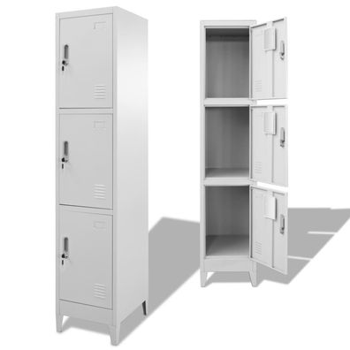 Schließfachschrank mit 3 Fächern 38x45x180 cm