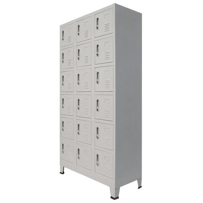 Schließfachschrank mit 18 Fächern Metall 90x40x180 cm