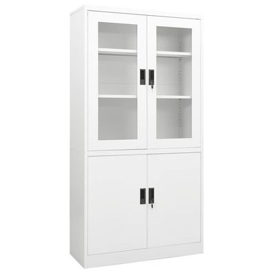 Büroschrank Weiß 90x40x180 cm Stahl