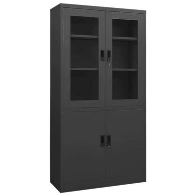 Büroschrank Anthrazit 90x40x180 cm Stahl