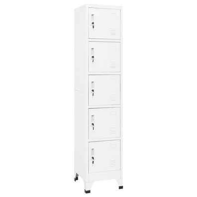 Schließfachschrank Weiß 38x40x180 cm Stahl
