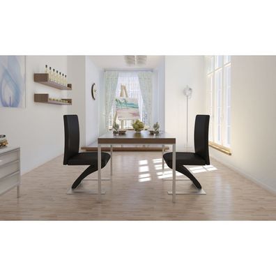 Esszimmerstühle 2 Stk. Schwarz Kunstleder