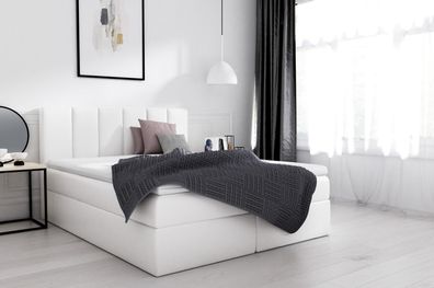 Boxspringbett Doppelbett Bett mit Bettkasten Ehebett Betten Polsterbett Weiß Neu