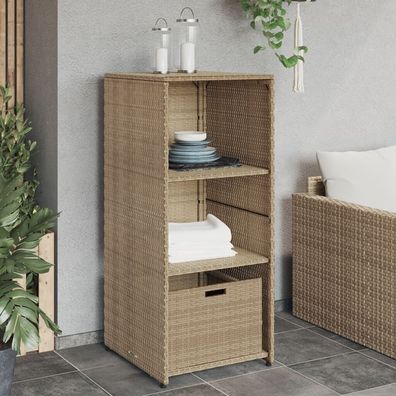 Gartenschrank Beige 50x55x115 cm Poly Rattan