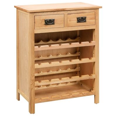 Weinschrank 72x32x90 cm Massivholz Eiche