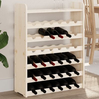 Weinregal mit Oberplatte 67,5x25x87 cm Massivholz Kiefer