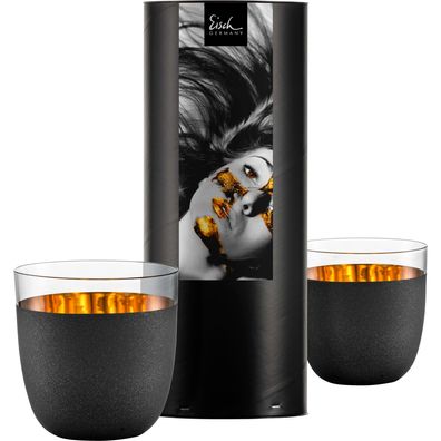 Eisch Becher Cosmo gold 2 Stück in Geschenkröhre 104/15 | Sekt-Becher