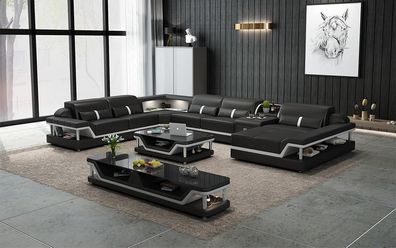 Designer Wohnlandschaft U-Form Couch Ecksofa Polster Garnitur Eckgarnitur Sofa