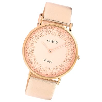 Oozoo Damen Armbanduhr Vintage Series Analog Leder roségold UOC20127