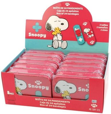 coole Pflasterdose Snoopy - Peanuts Charlie Brown 24 Pflaster rote Dose