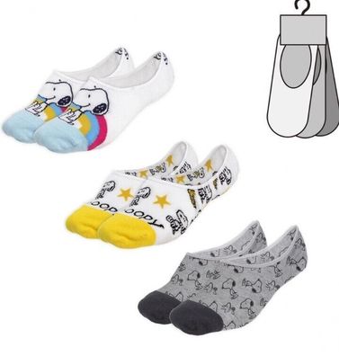 Snoopy Sneaker Socken 3er Pack Größe 36-40-70%Baumwolle28%Polyestester2%Elasthan