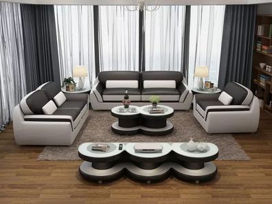 Designer Sofa Ledersofa Sofagarnitur 321 Sitzer Modernes Sofa Wohnlandschaft