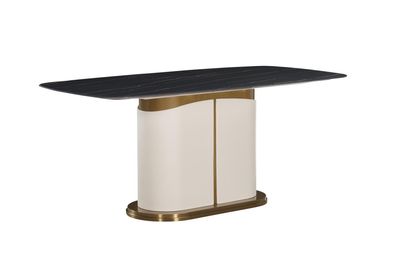 designer esstisch luxus esszimmer tische polster holz leder tisch ovale möbel