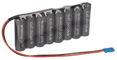 eneloop Akkupack 9,6V/2500 mAh - F1x8 passend f. Futaba Empfängerkab Zelle AA,