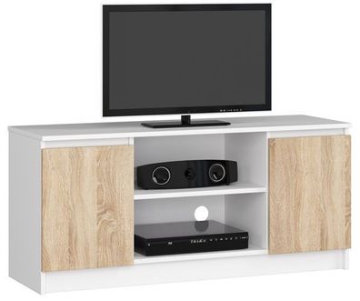 TV Schrank AKORD 120 cm Weiß Front Sonoma-Eiche B120 x H55 x T40 cm