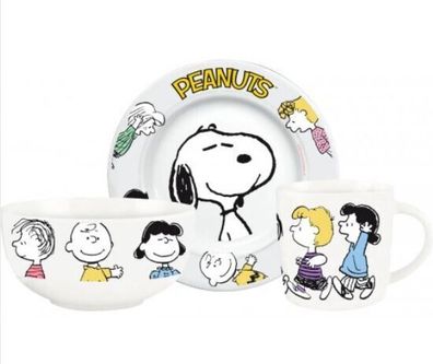 Snoopy + Charly Brown Lucy Frühstücks-Set Peanuts Family Tasse Teller Schüssel