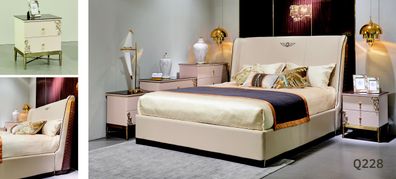 Polsterbett Doppelbett Designer Bett Ehebett Schlafzimmer Lederbett Neu Betten