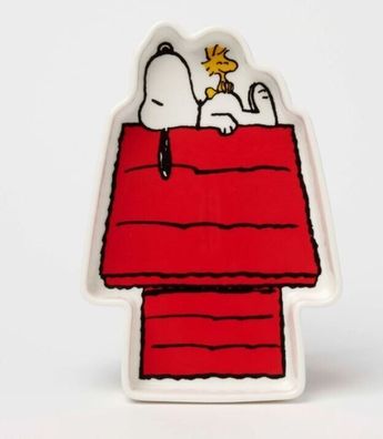 Peanuts Keramik Schale Snoopy + Woodstock - Hundehütte 20 x 14 x 2,5 cm Cool