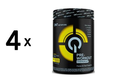 4 x QNT Pre-Workout Overdrive (30 Serv) Sweet Lemonade