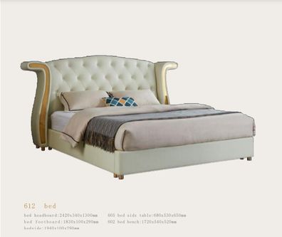 Polster Design Luxus Bett 180x200cm Betten Leder Moderne Schlafzimmer Möbel Neu