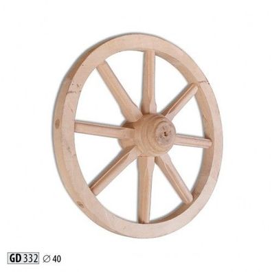 Holzrad Deko Rad Ø 40 cm whitewash Speichenrad Wanddeko Gartendeko Wagenrad