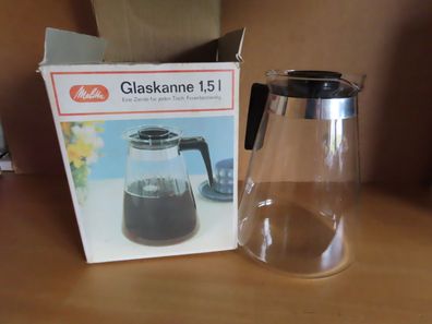 Kaffeekanne Karaffe Kanne Glas Teekanne mit schwarzem Deckel Melitta 1,5L