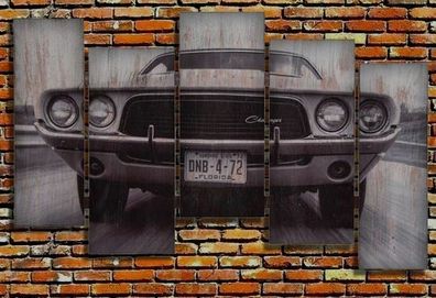 USA XXL Schild Dodge Charger Muscle Car Holzschild 60x23x1 cm Plankendesign