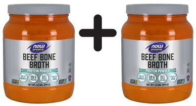 2 x NOW Foods Bone Broth, Beef Powder - 544g