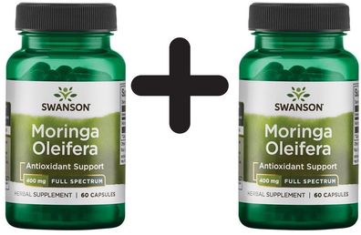 2 x Full Spectrum Moringa Oleifera, 400mg - 60 caps